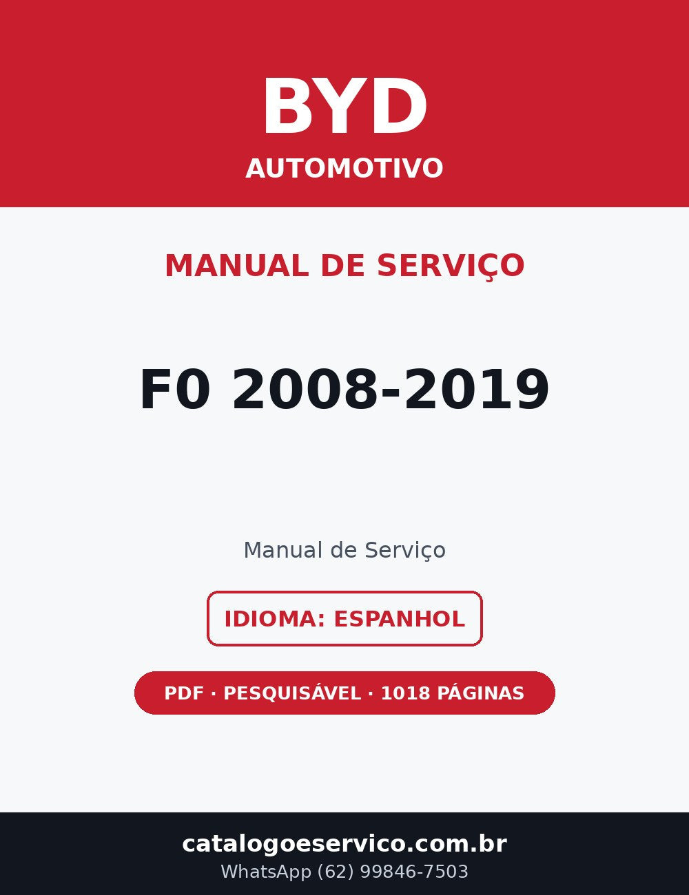 Manual de Serviço BYD F0 2008-2019 (Espanhol)
