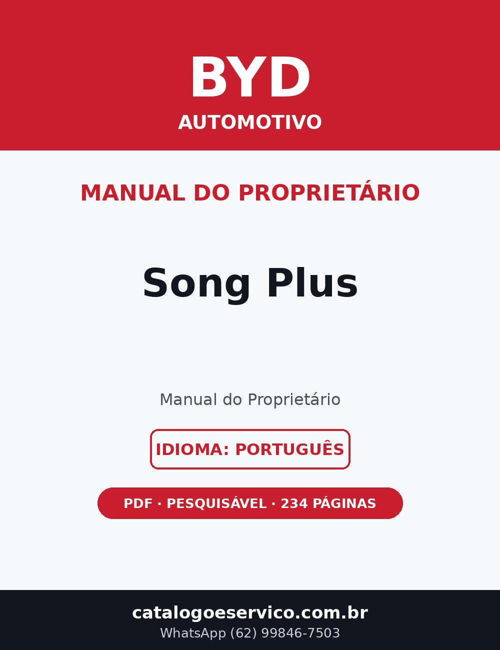 Manual do Proprietário BYD Song Plus (Português)