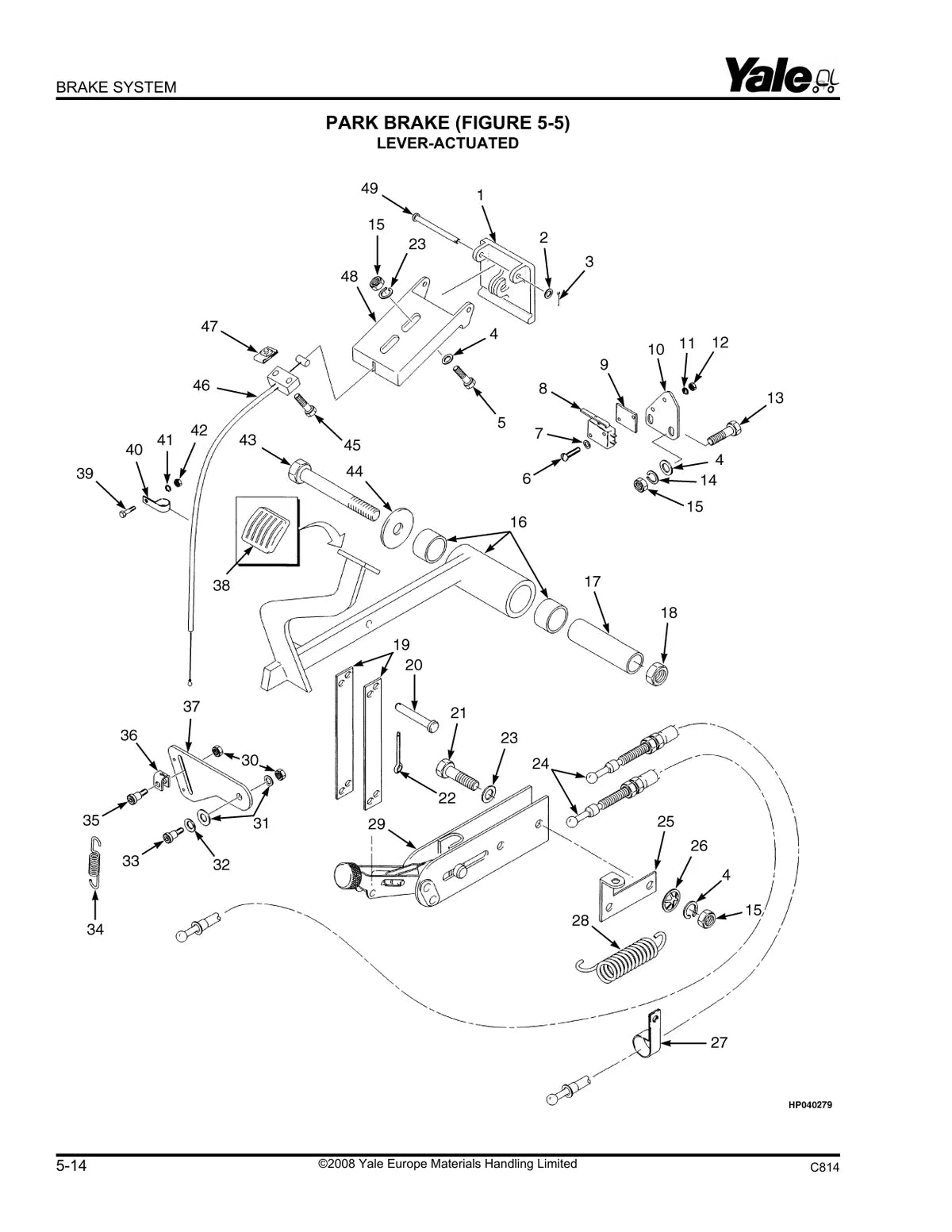 Yale Empilhadeira Erc ERP16AAF, Erc ERP18AAF, Erc ERP20AAF (C814) — empilhadeira, vista explodida 2
