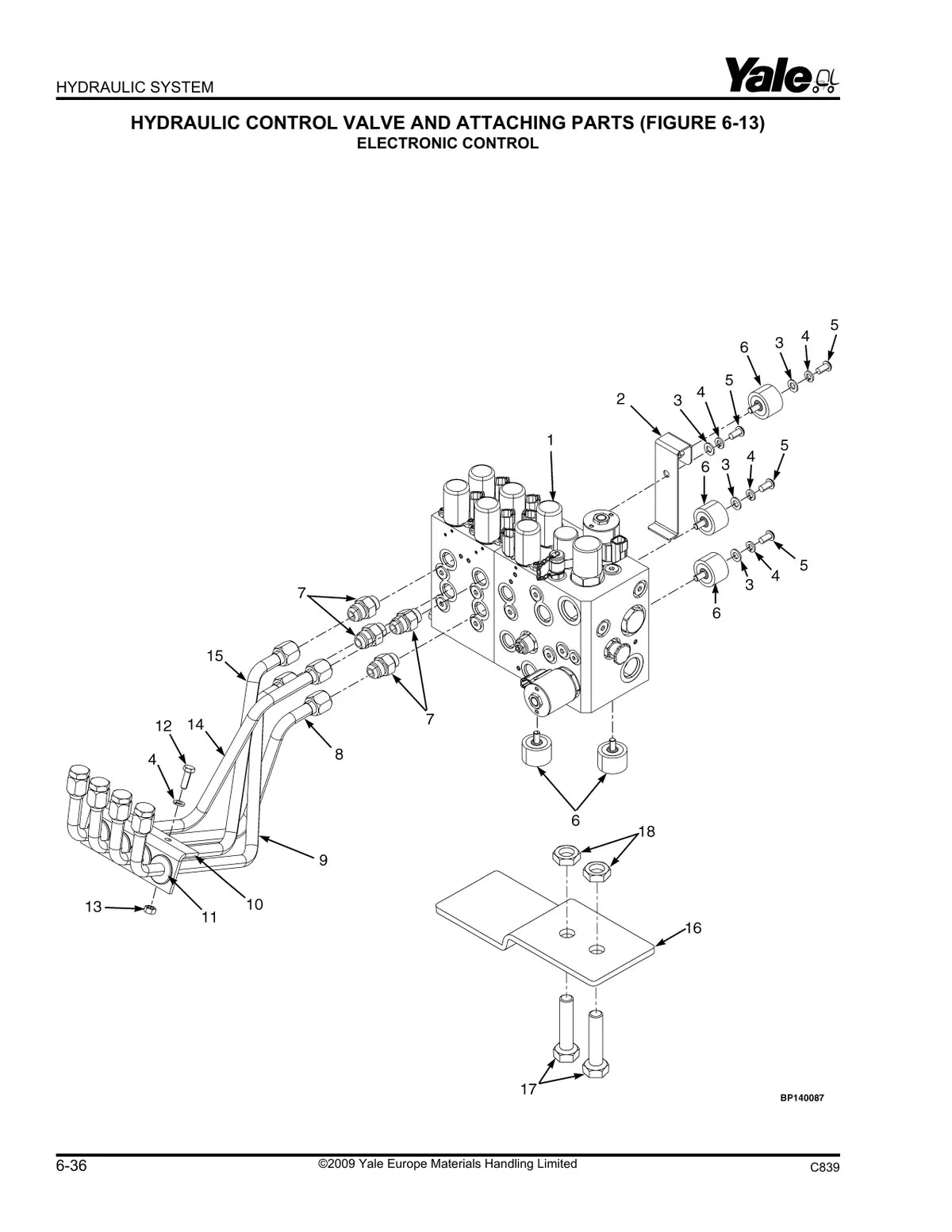 Yale Empilhadeira ERC35HG, ERC40HG, ERC45HG, ERC55HG (C839) — empilhadeira, vista explodida 3