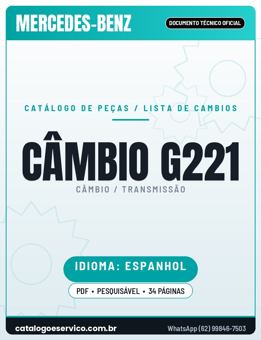 Catálogo de Peças / Lista de Cambios MERCEDES-BENZ CÂMBIO G221