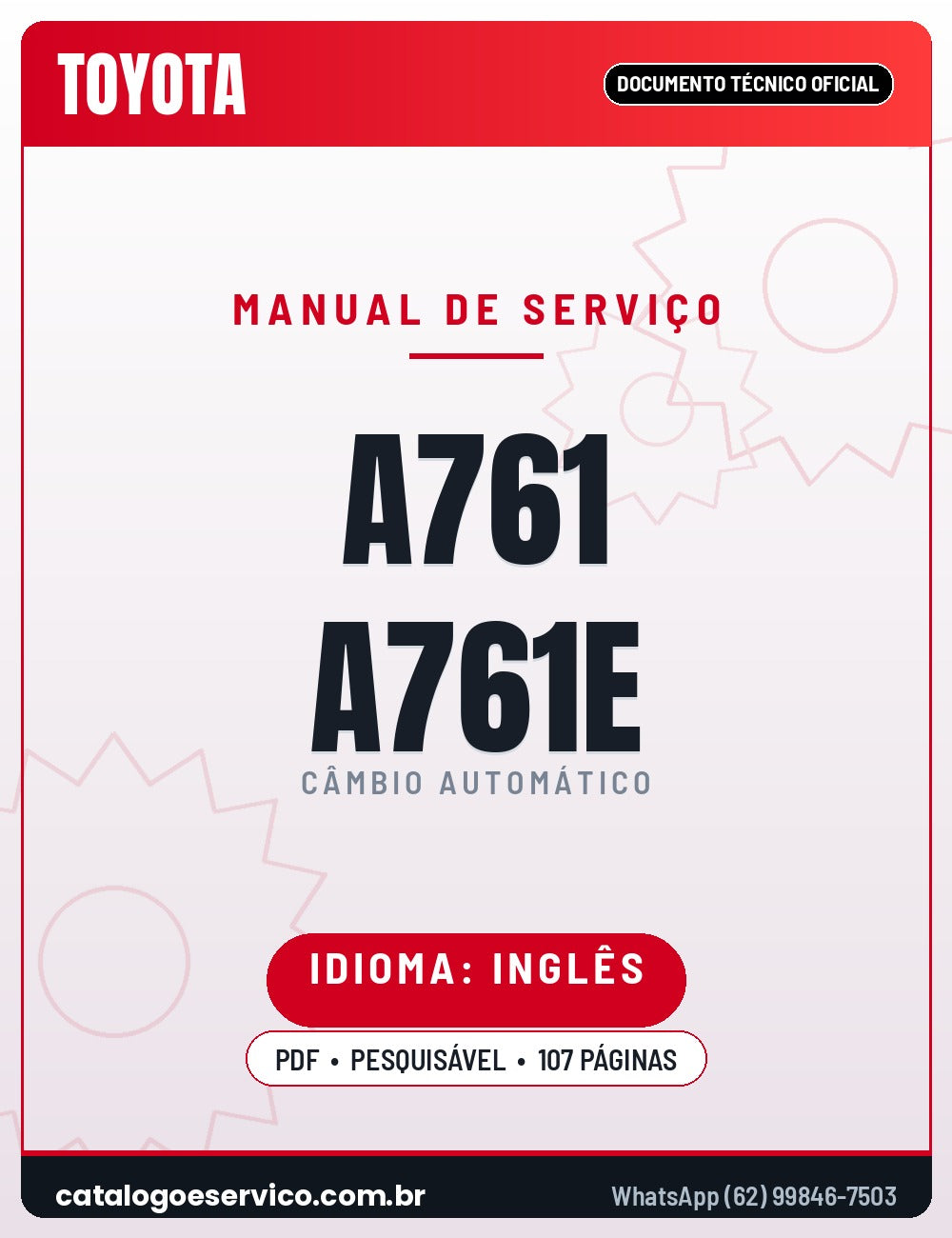 Capa — Manual de Reparação Câmbio Automático Toyota Lexus A761E (Inglês)