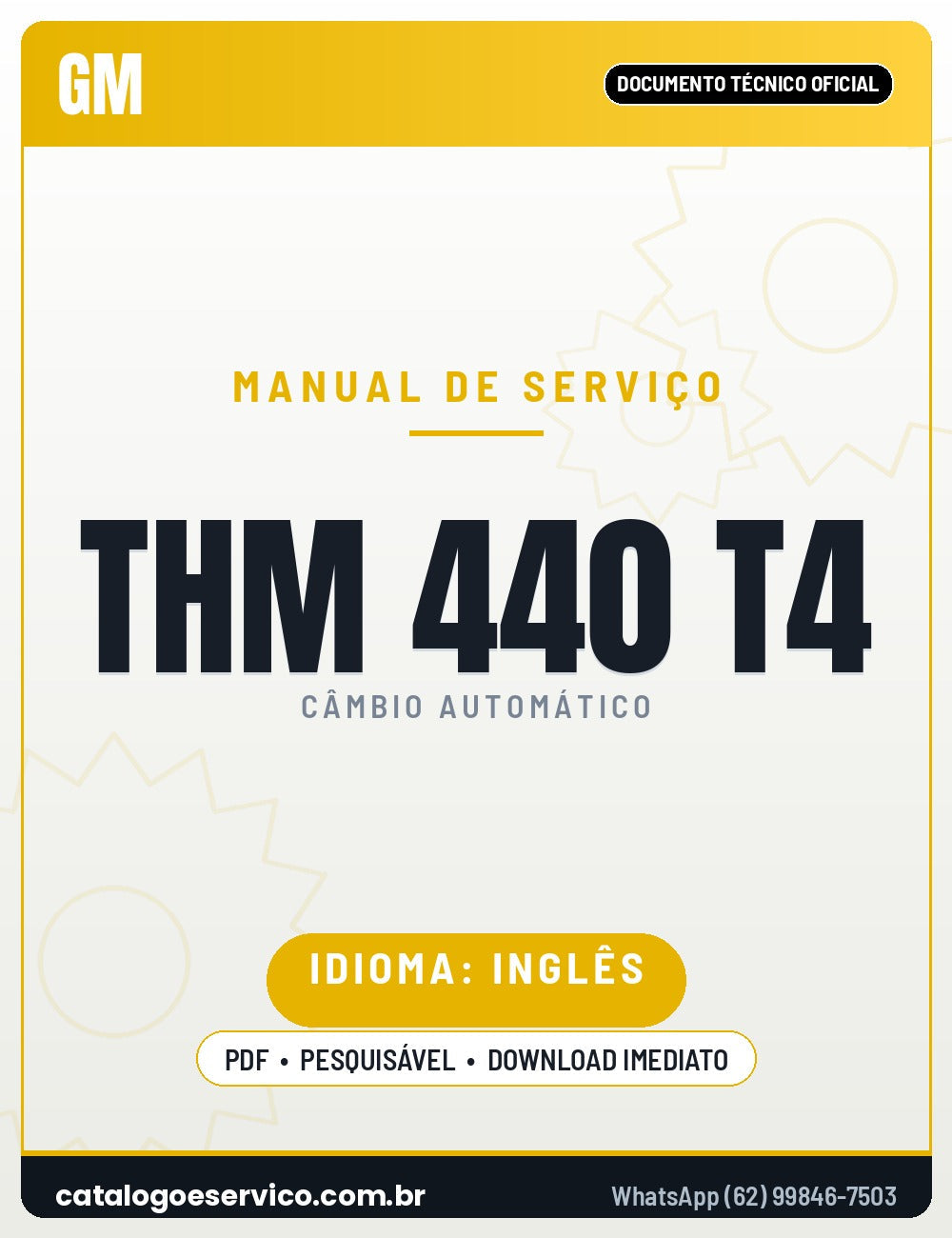 Capa — Manual de Serviço Câmbio Automático GM THM 440-T4 (4T60) (Inglês)