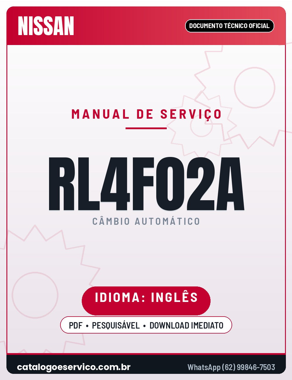 Capa — Manual de Serviço Câmbio Automático Nissan RE4F02A (Inglês)