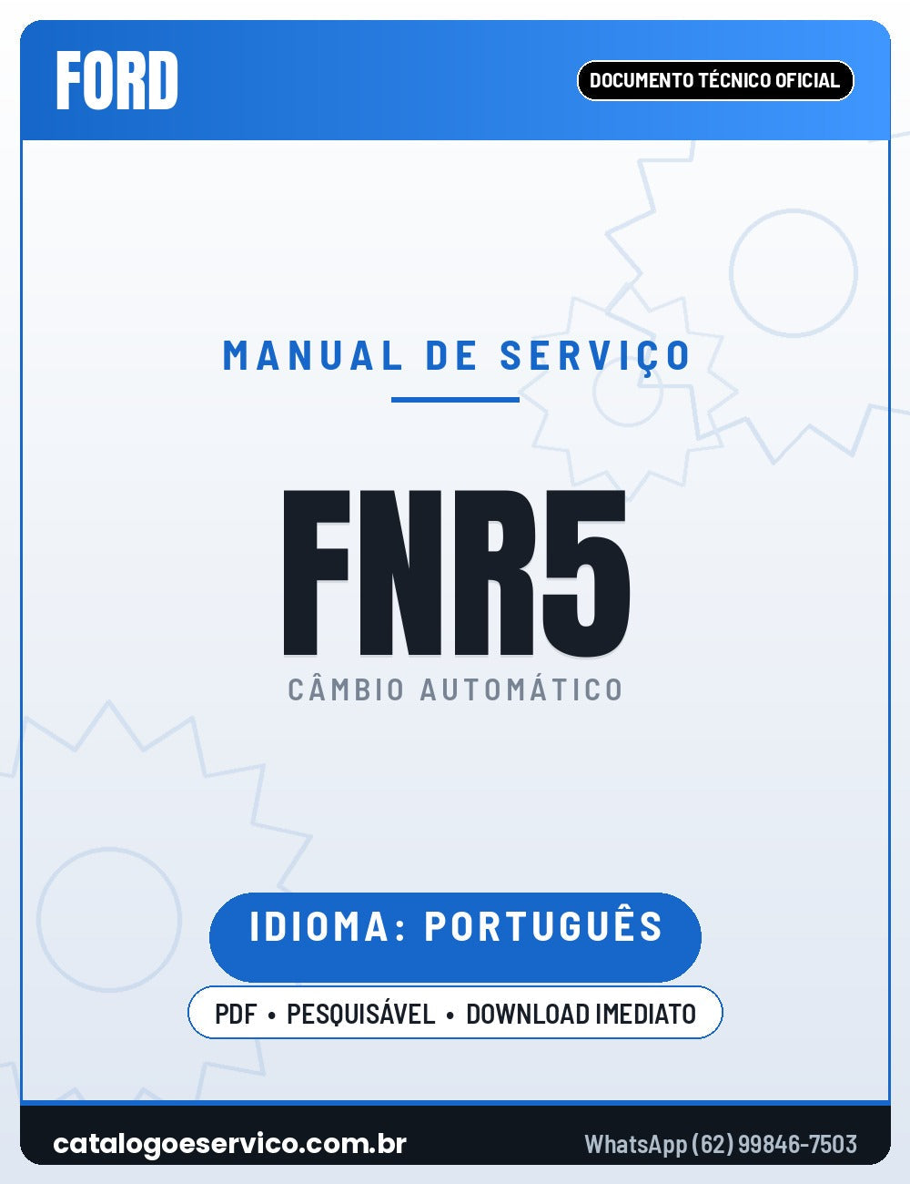 Capa — Manual de Reparação Câmbio Automático Ford Fusion FNR5