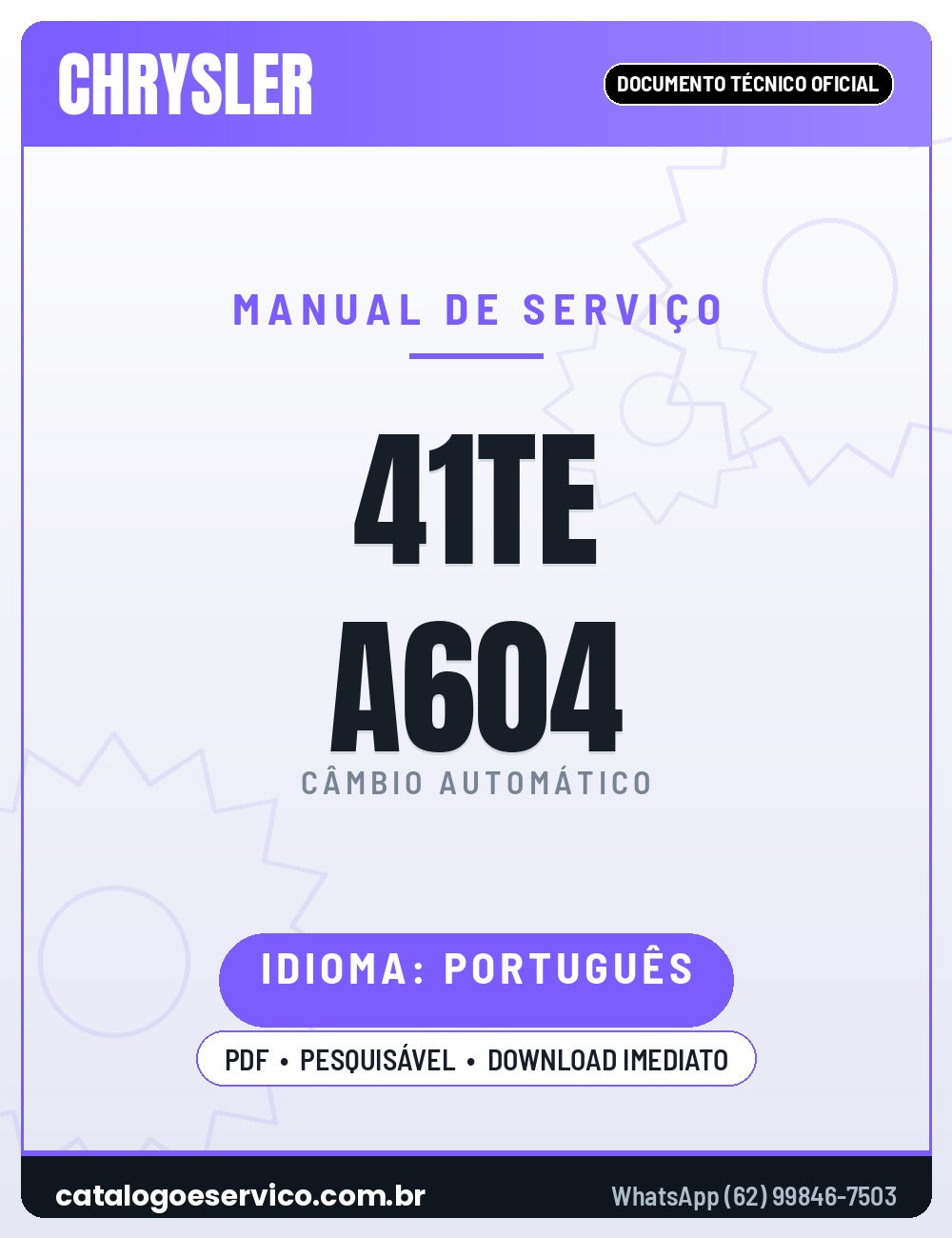Manual de Serviço CHRYSLER 41TE A604