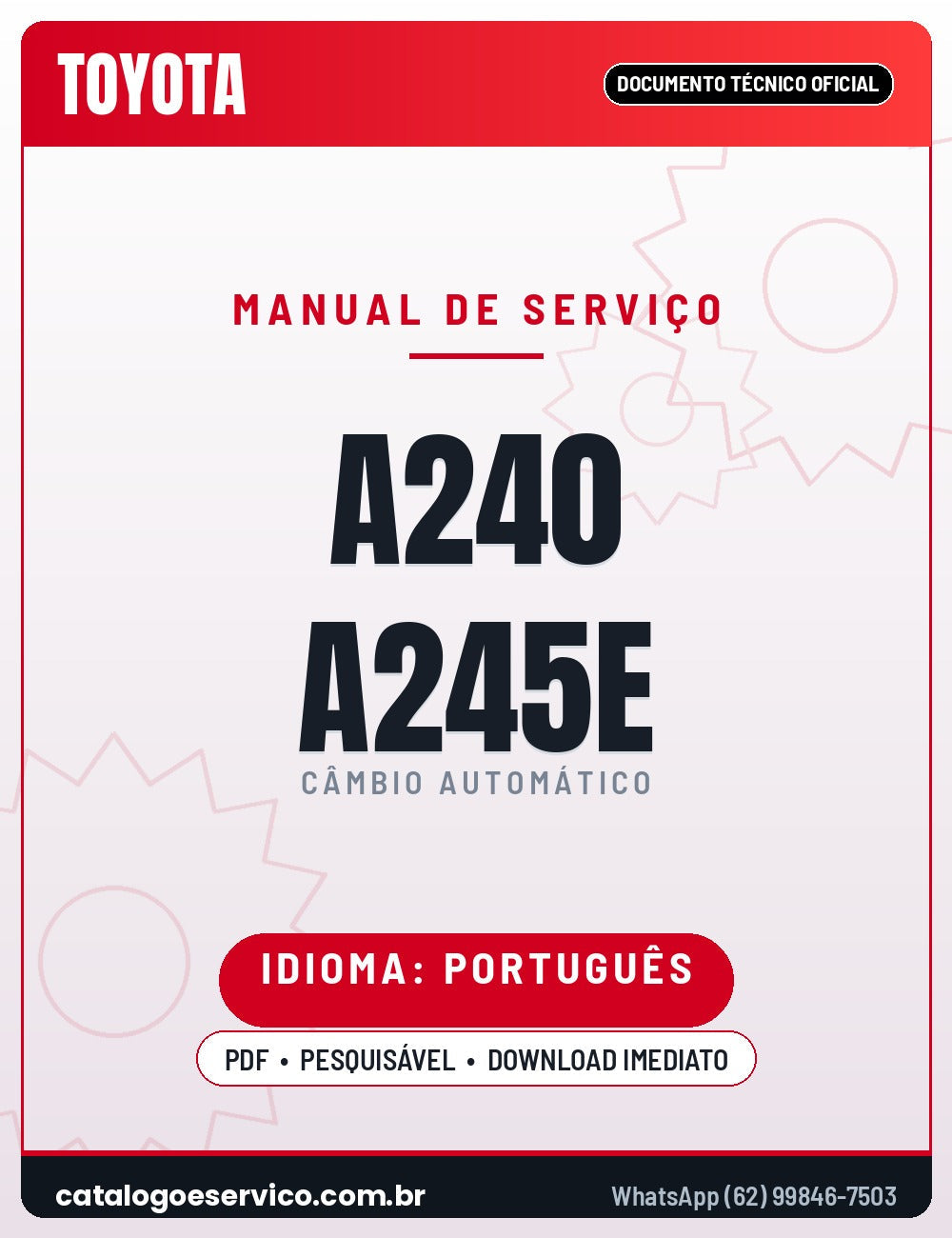Capa — Manual de Reparação Câmbio Automático Toyota A240E A245E