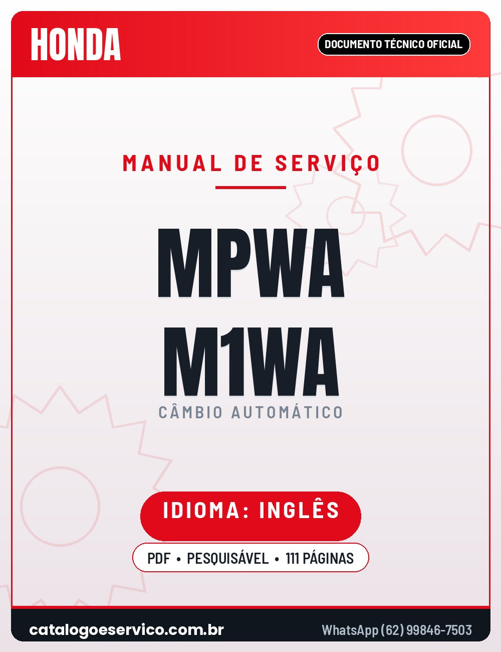 Capa - Manual de Reparação Honda / Acura MPWA / M1WA