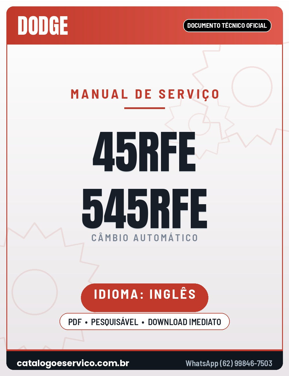Capa - Manual de Reparação Chrysler 45RFE / 545RFE