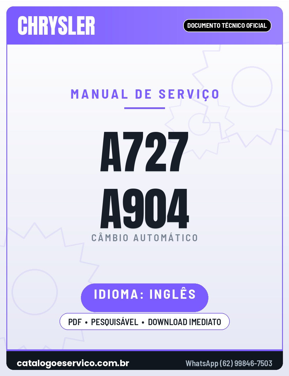 Capa - Manual de Reparação Chrysler A-727 / A-904