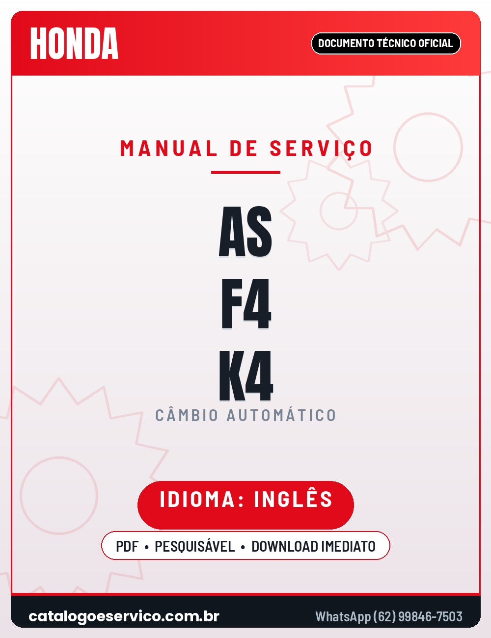 Manual de Serviço HONDA AS F4 K4