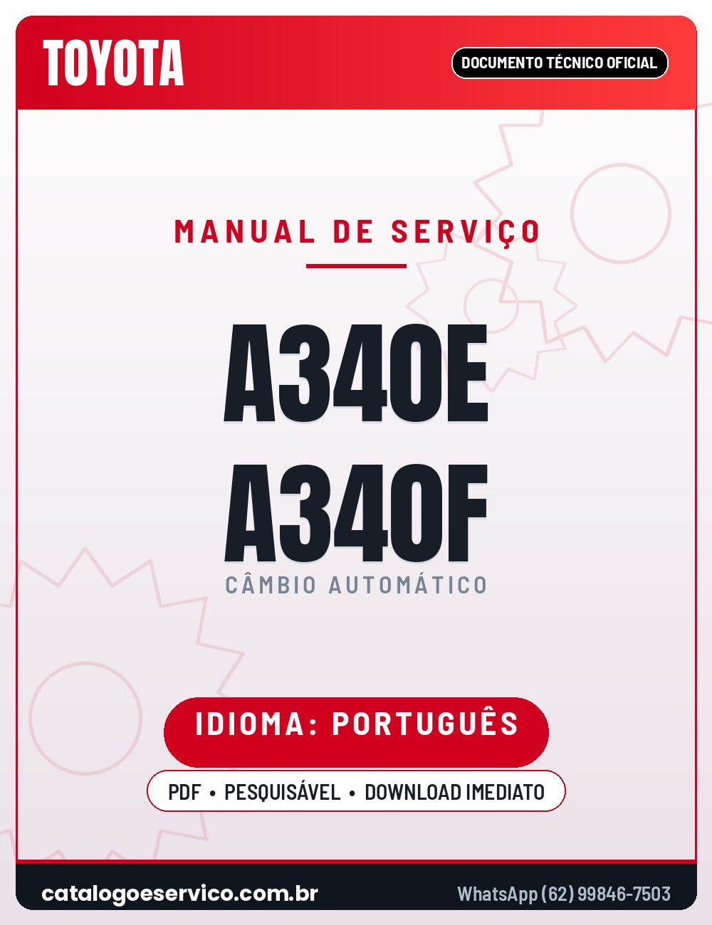 Capa — Manual de Reparação Câmbio Automático Toyota A340E A340F A343E A343F