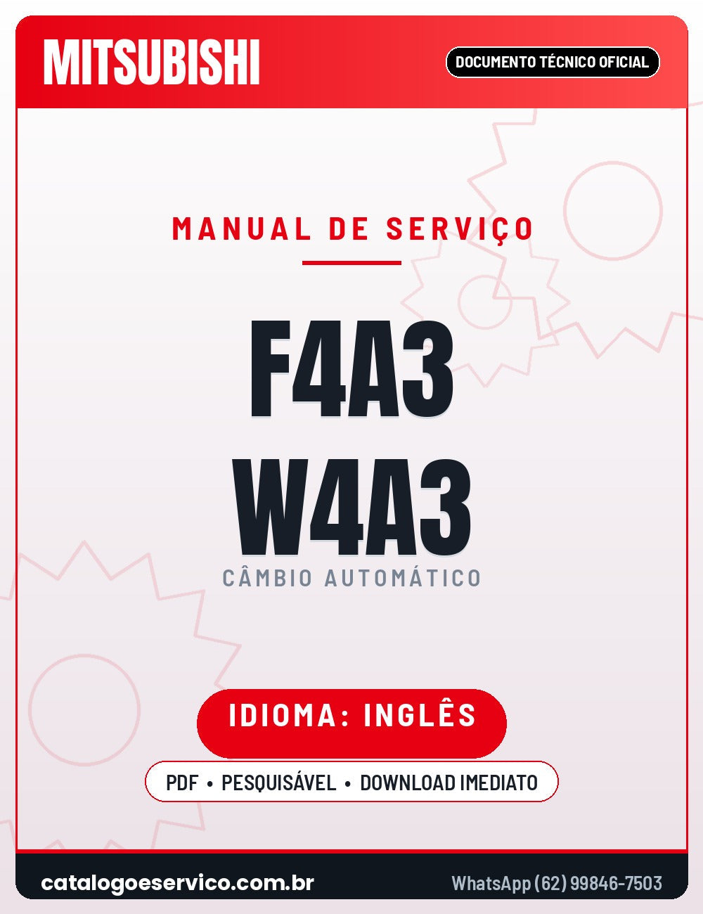 Capa - Manual de Reparação Mitsubishi / Hyundai — publicado por ATSG F4A3 / W4A3
