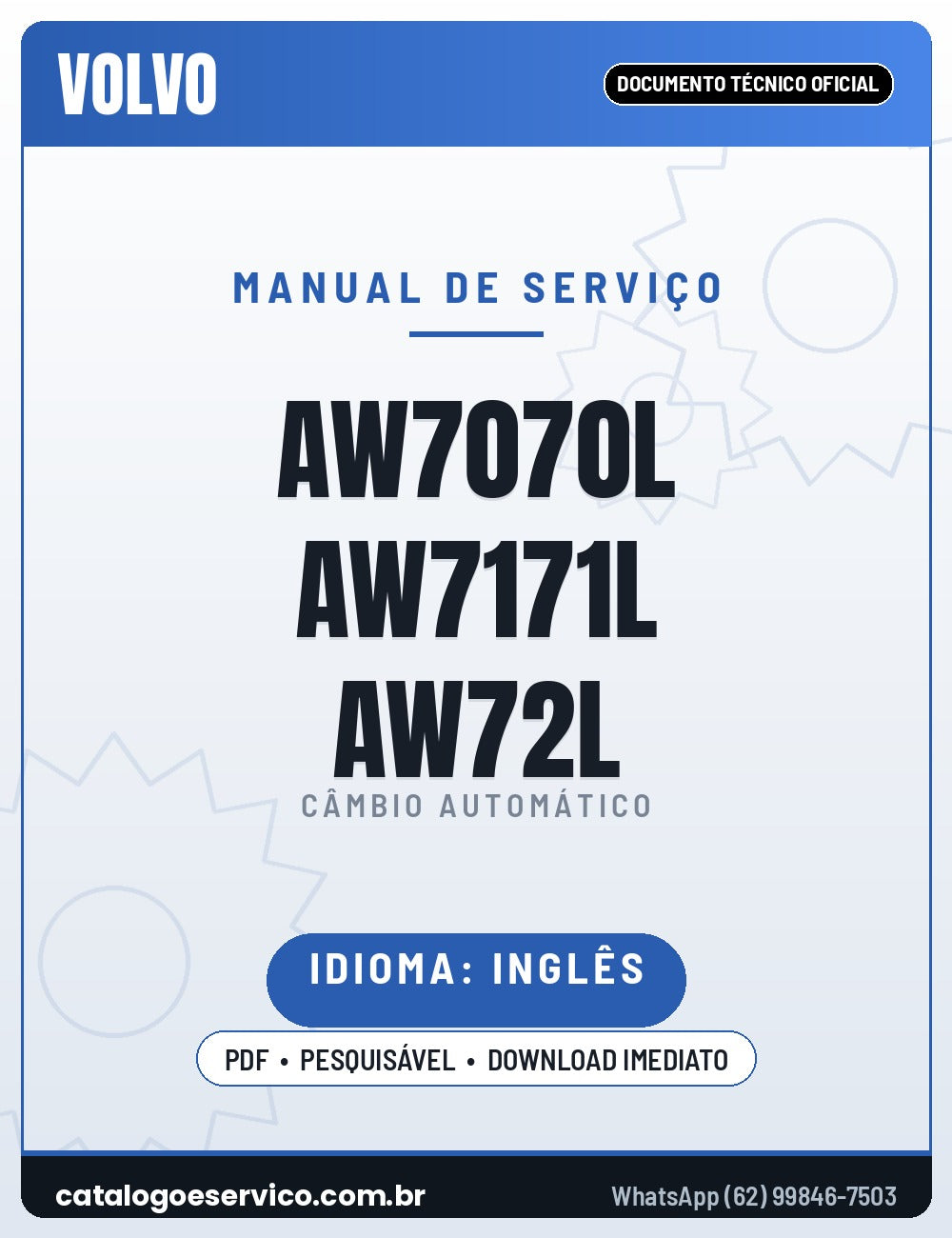 Capa - Manual de Reparação Aisin-Warner AW 70 / AW 70L, AW 71 / AW 71L, AW 72L