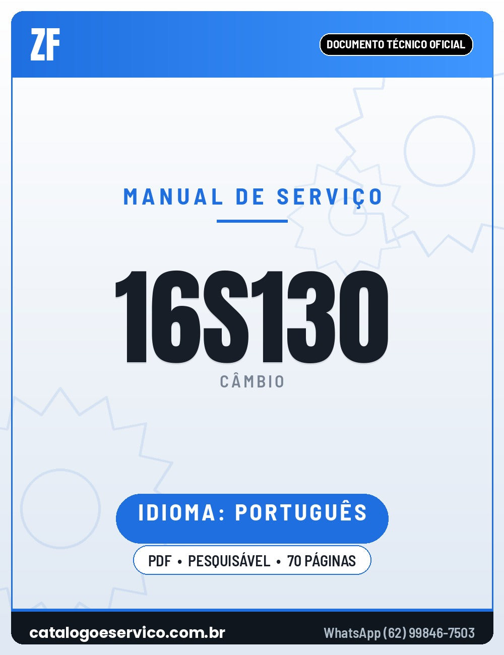 Capa — Manual de Serviço Caixa de Câmbio ZF 16 S 130 GP