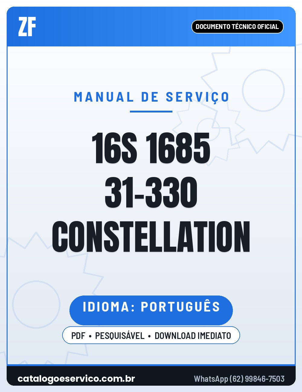 Capa — Manual de Reparação Caixa de Câmbio ZF 16 S 1685 TD VW Constellation
