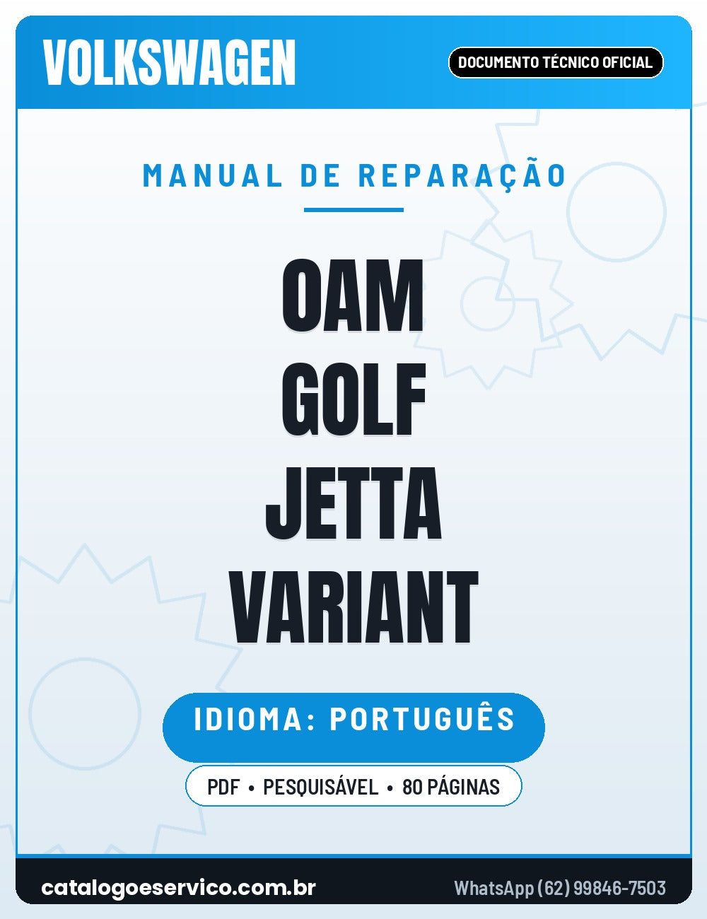 Manual de Reparação VOLKSWAGEN 0AM GOLF JETTA