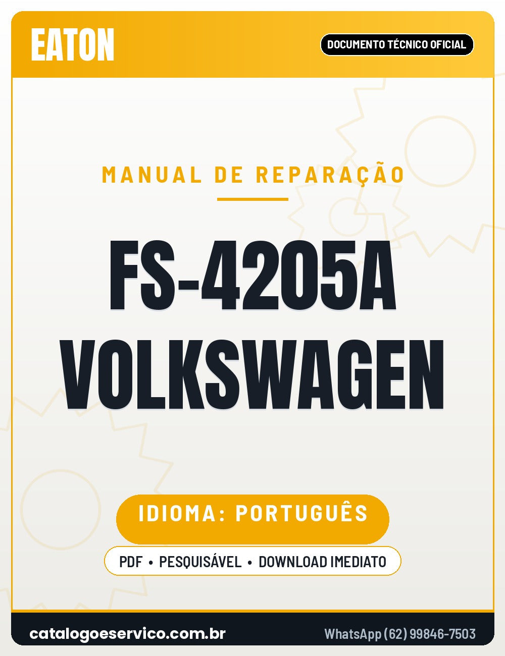 Capa — Manual de Serviço Caixa de Câmbio Eaton FS-4205A Volkswagen