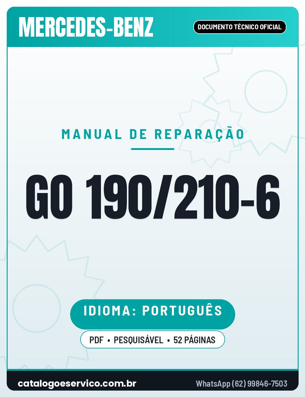 Capa — Manual de Reparação Caixa de Mudanças Mercedes-Benz GO 190-6 GO 210-6