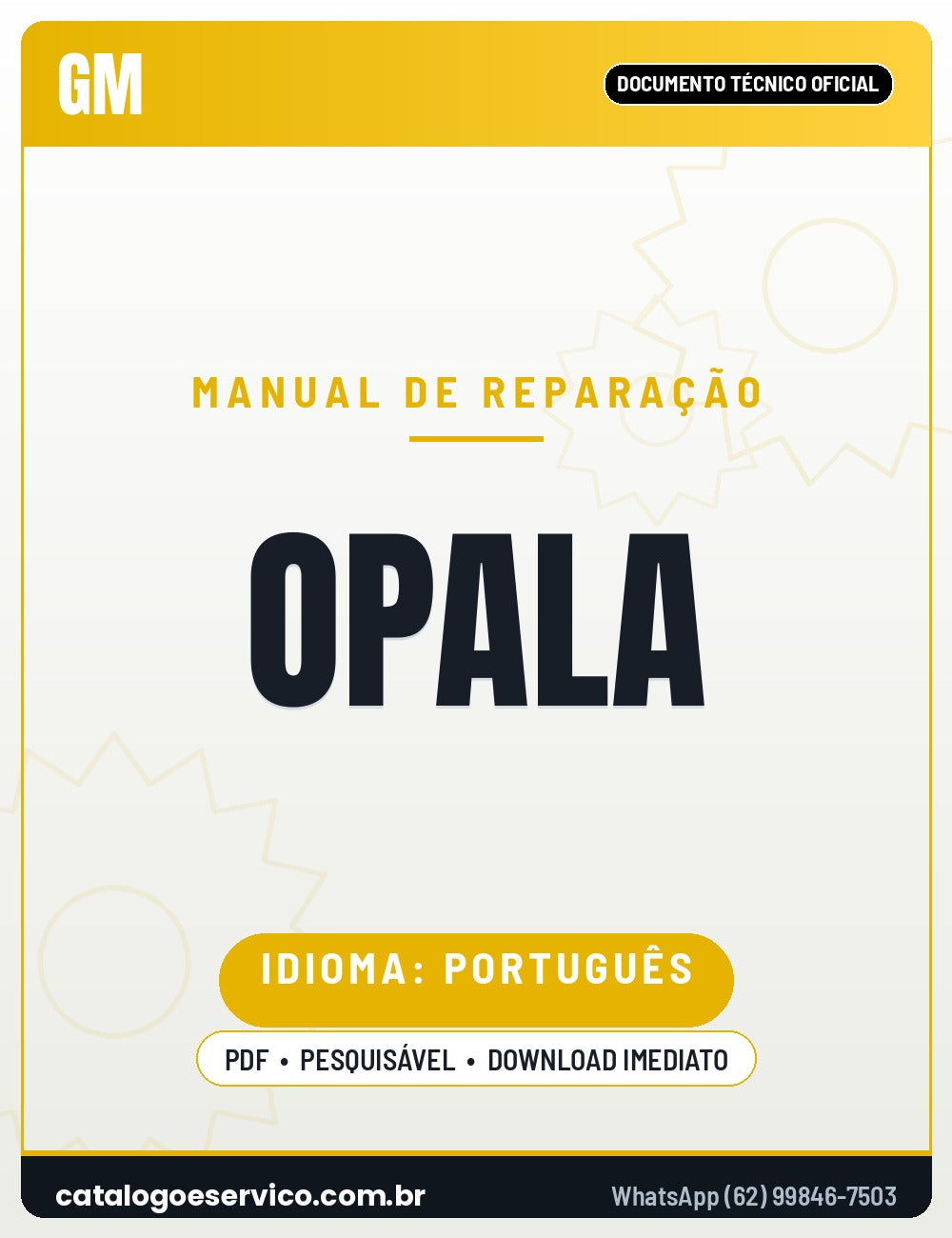 Capa — Manual de Treinamento Técnico Caixa de Mudanças GM Opala 5 Velocidades