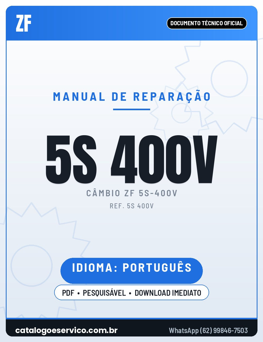Capa — Manual de Reparação Caixa de Câmbio ZF 5 S 400 V Ecolite