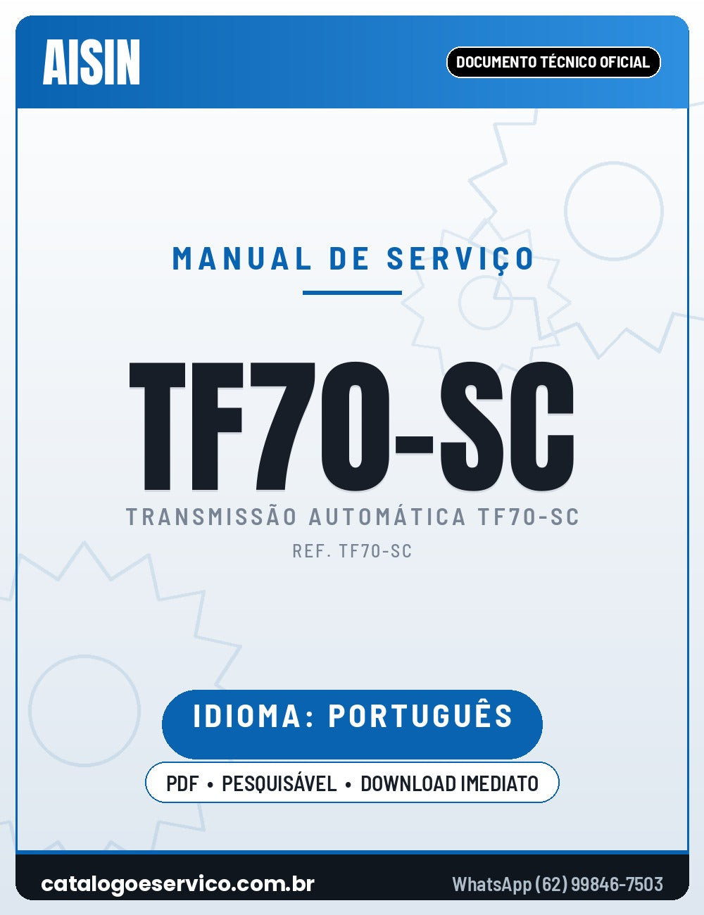 Capa — Manual de Serviço Câmbio Automático Aisin TF-70SC (AT6 Peugeot Citroën)