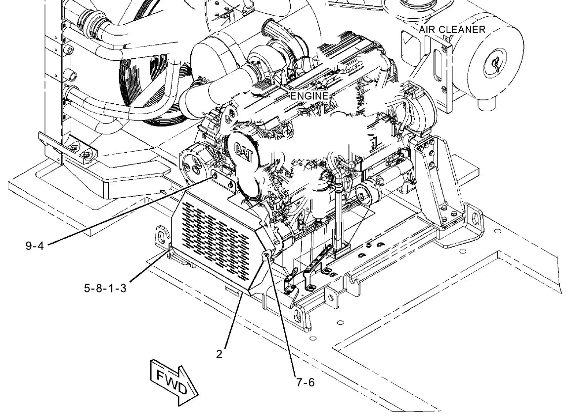 Catálogo de Peças Caterpillar PM-200 — ilustração de peças originais (página interna do PDF)
