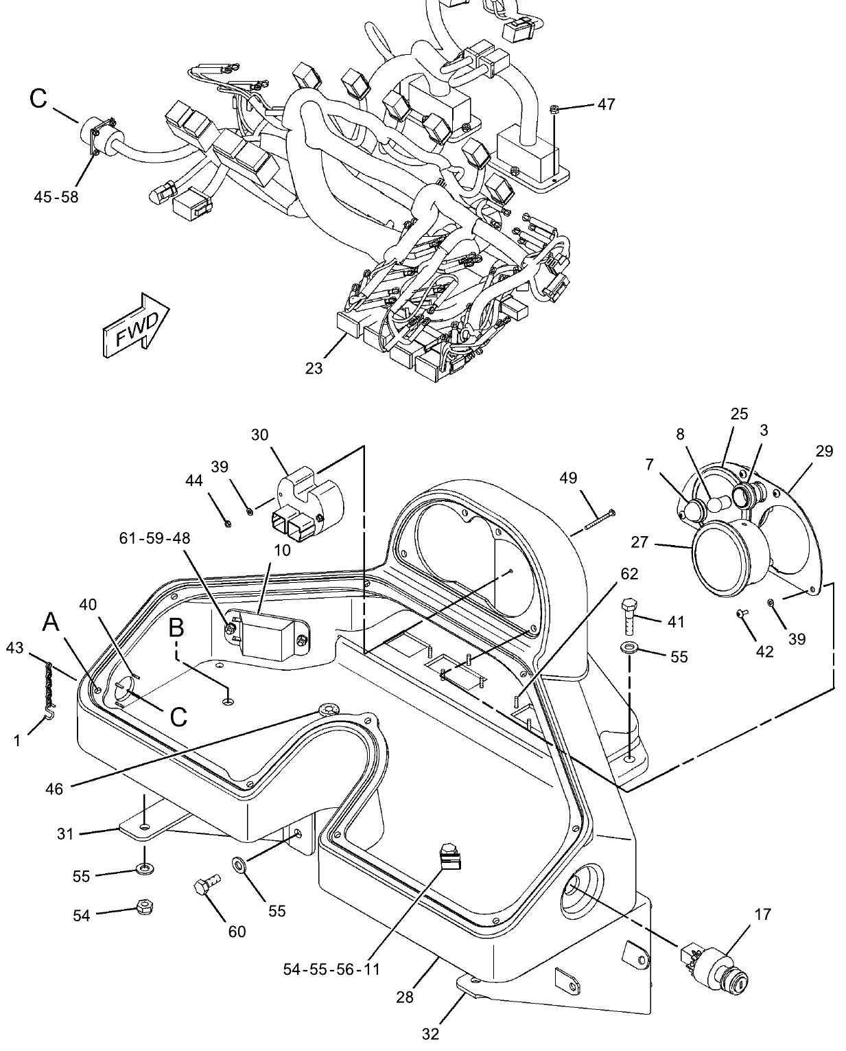 Catálogo de Peças Caterpillar RM-300 — vista explodida de peças (página interna do PDF)