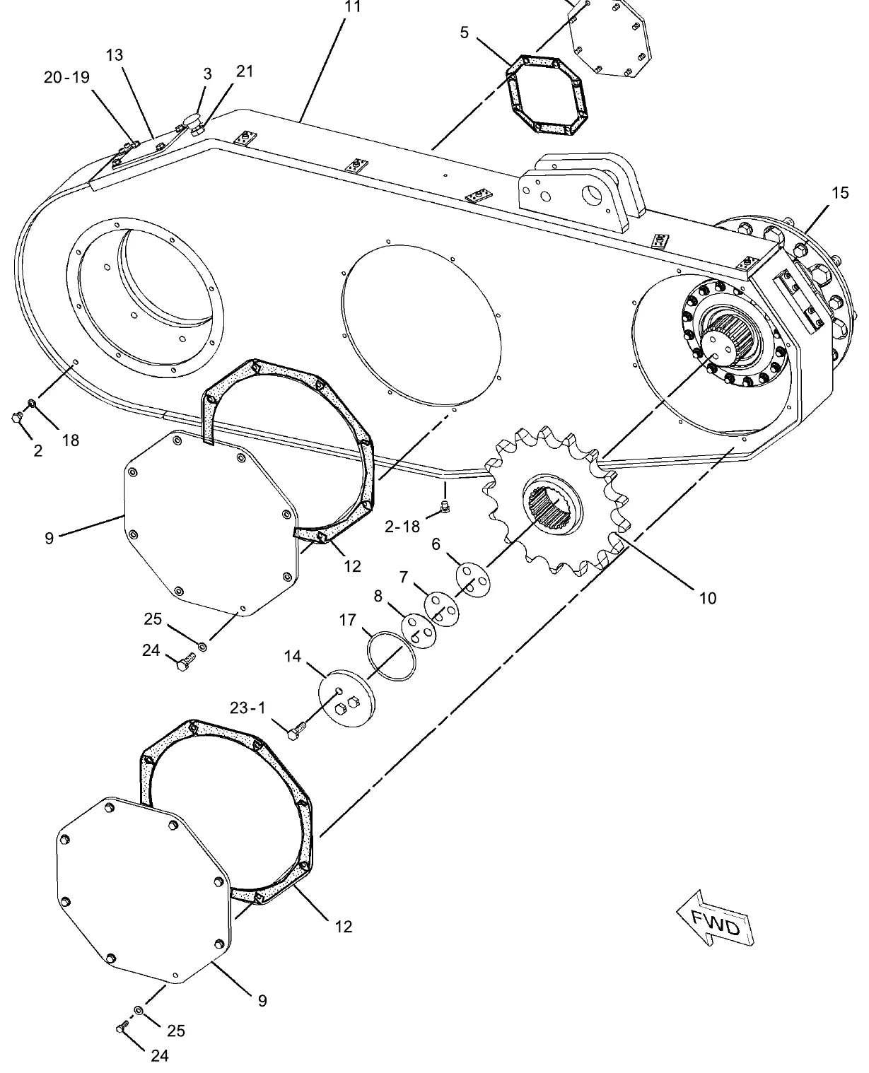 Catálogo de Peças Caterpillar RM-300 — vista técnica detalhada (página interna do PDF)