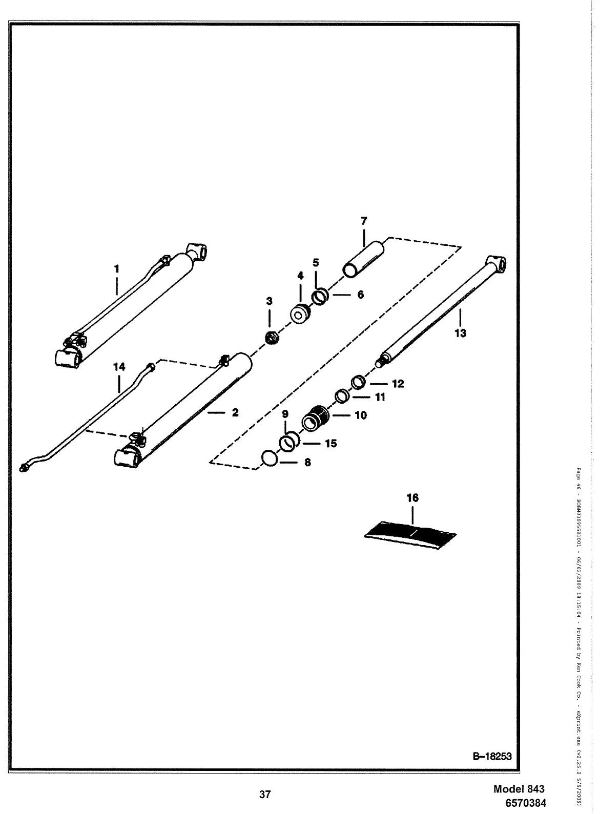 Página ilustrada do Catálogo de Peças Bobcat 843 com as posições numeradas