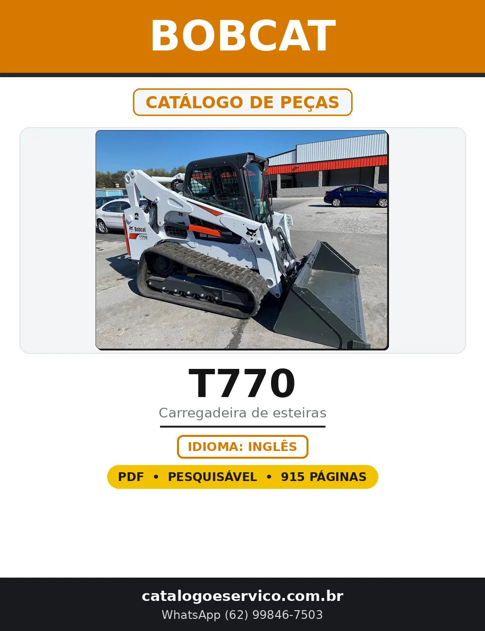 Capa do Catálogo de Peças Bobcat T770 em PDF com 915 páginas