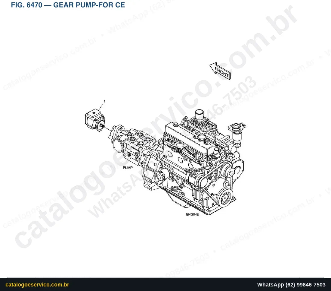 Vista explodida Gear Pump-For Ce - Catálogo de Peças Doosan 460