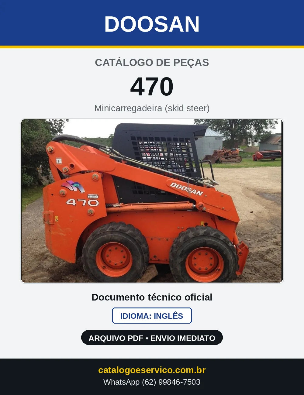 Capa do Catálogo de Peças Doosan 470 em PDF