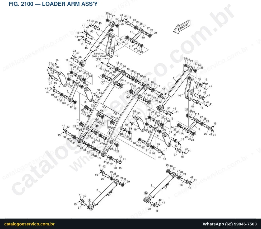 Vista explodida Loader Arm Ass'Y - Catálogo de Peças Doosan DL200TC