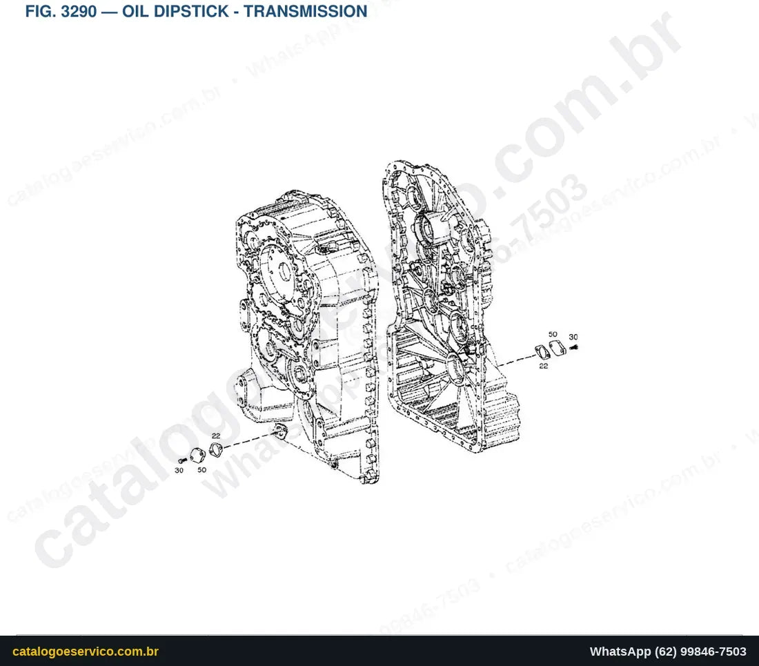 Vista explodida Oil Dipstick - Transmission - Catálogo de Peças Doosan DL200TC
