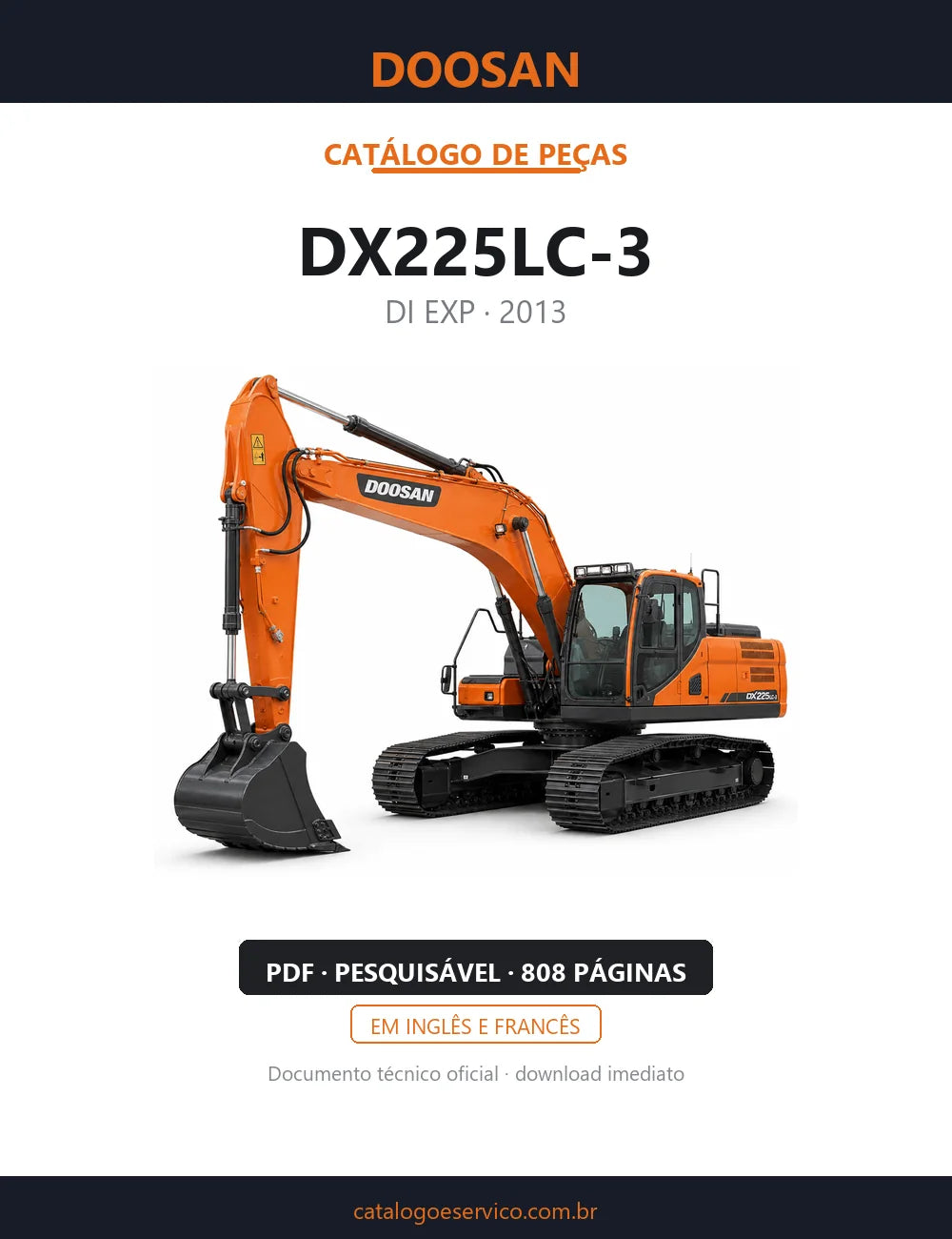 Catálogo de Peças Doosan DX225LC-3 — capa