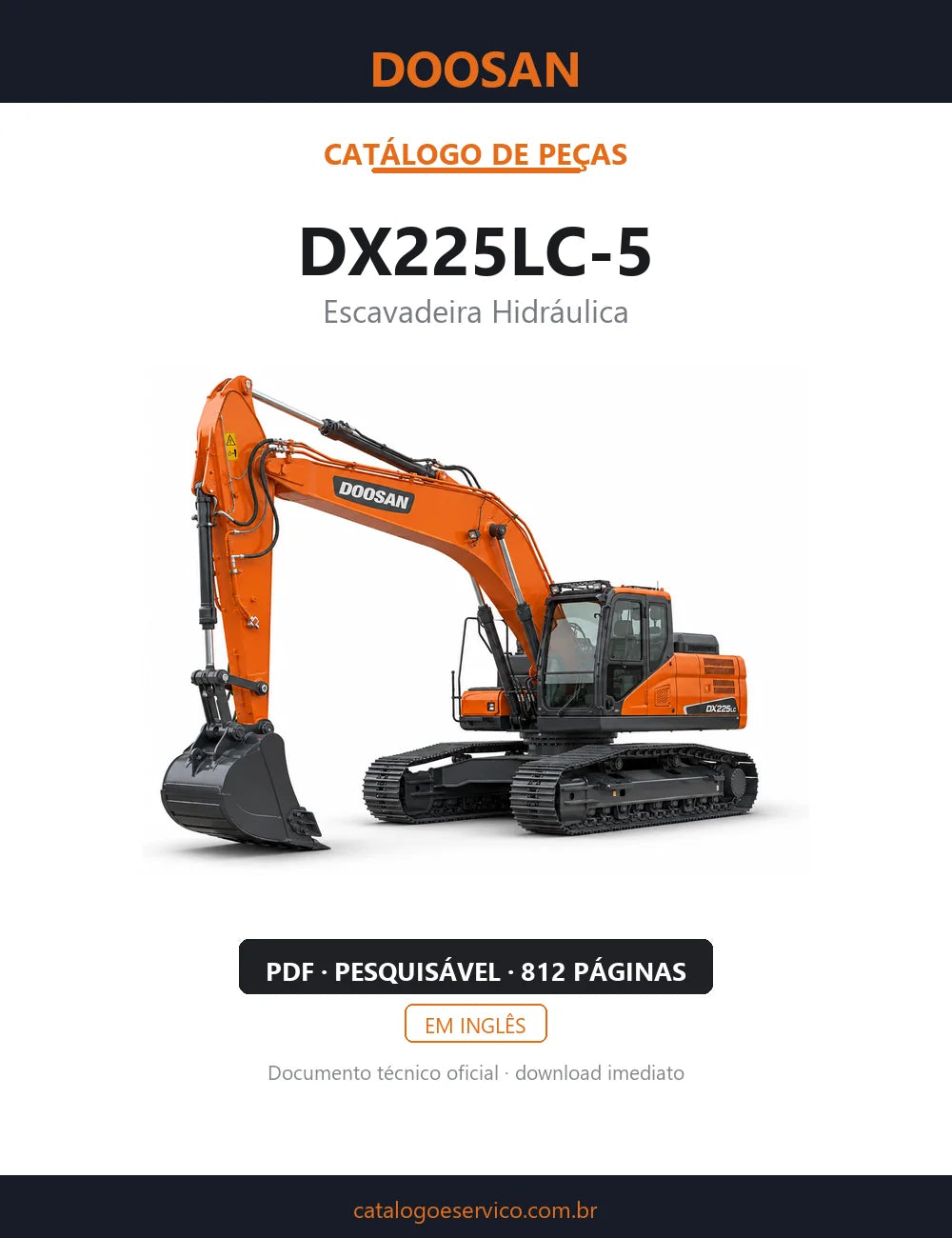 Catálogo de Peças Doosan DX225LC-5 — capa