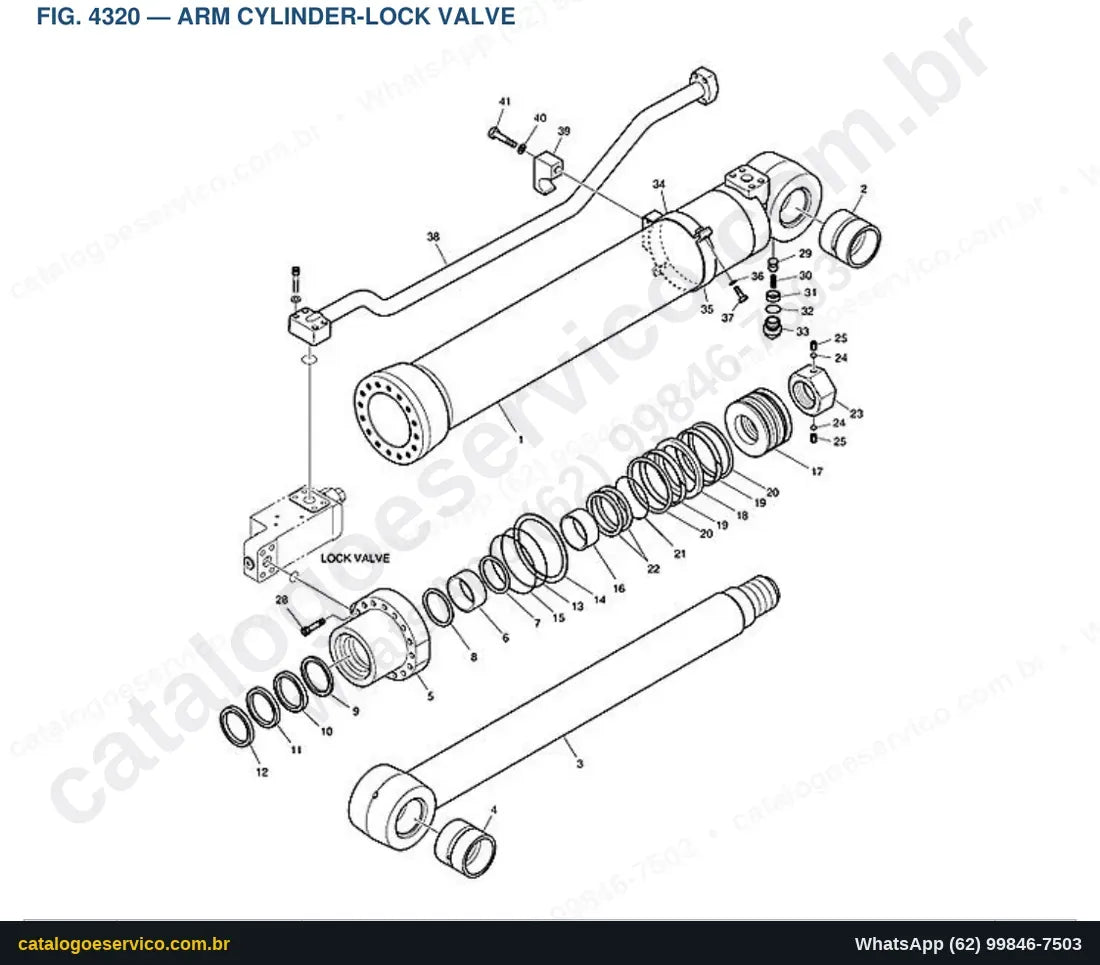 Vista explodida Arm Cylinder-Lock Valve - Catálogo de Peças Doosan DX255LC-5