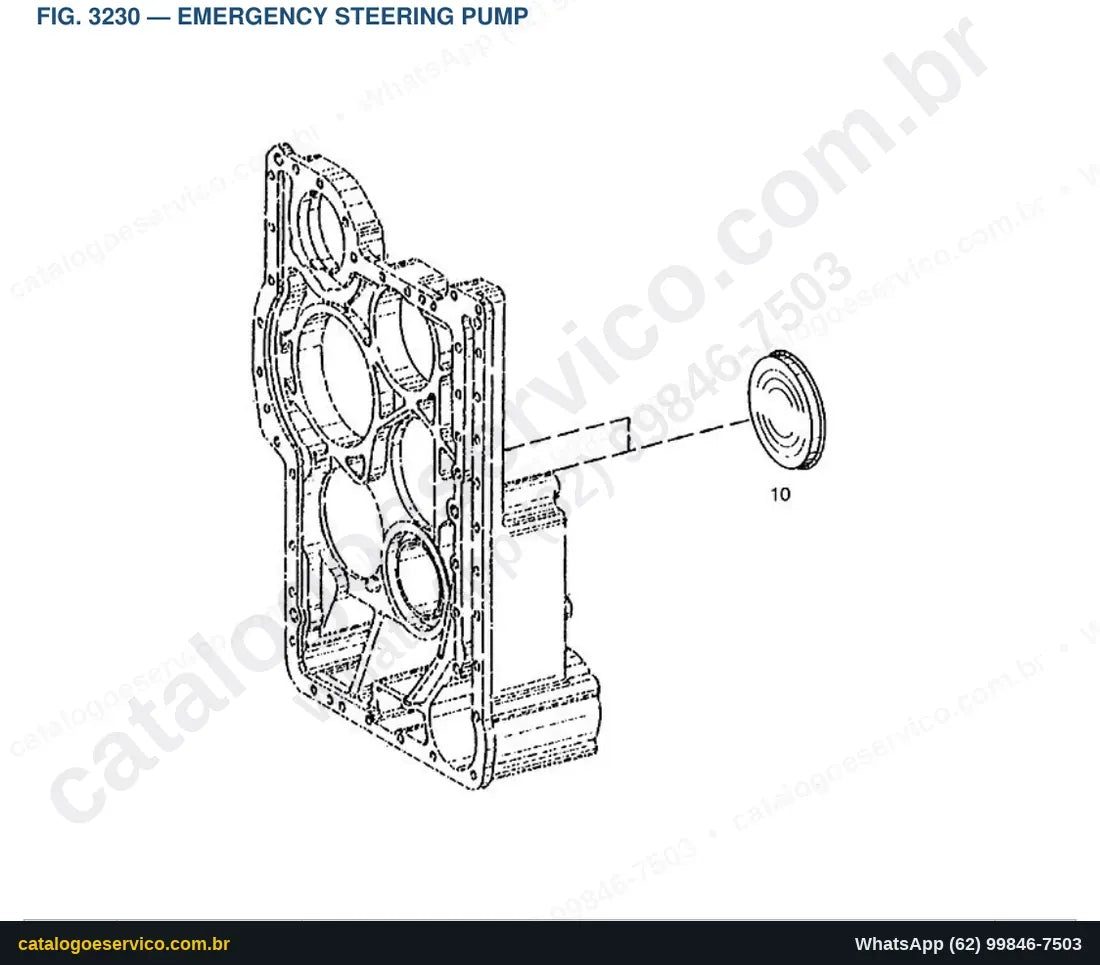 Vista explodida Emergency Steering Pump - Catálogo de Peças Doosan Mega 400-V