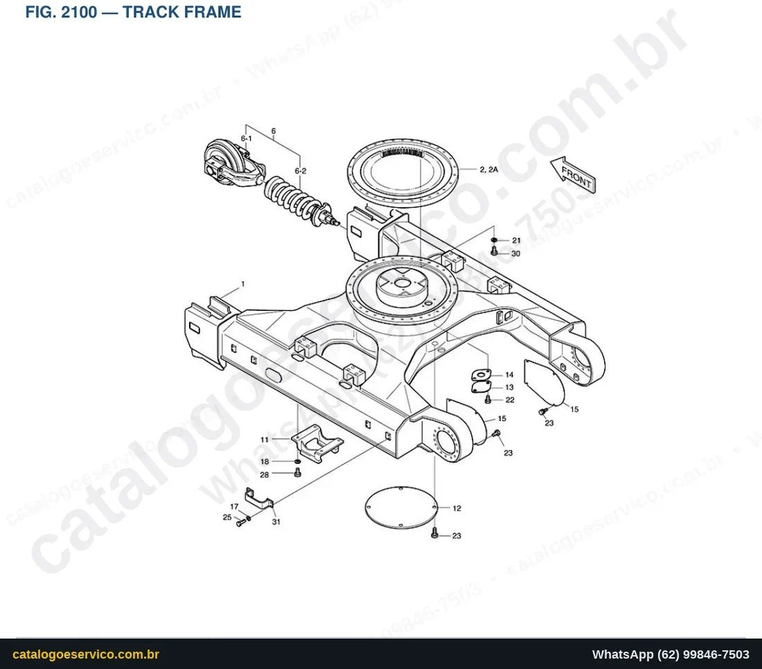 Vista explodida Track Frame - Catálogo de Peças Doosan Solar 175LC-V (DI EXP)