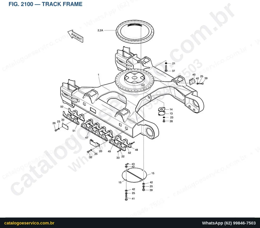 Vista explodida Track Frame - Catálogo de Peças Doosan Solar 300LL