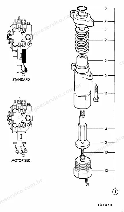 Catálogo de peças JCB 412 — vista explodida 3 de 4