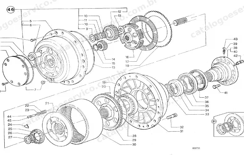 Catálogo de peças JCB 426B — vista explodida 1 de 4