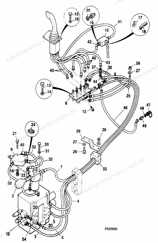 Catálogo de peças JCB 456B — vista explodida 2 de 4