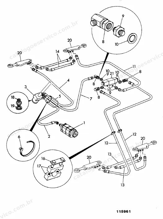 Catálogo de peças JCB 505-22 — vista explodida 1 de 4
