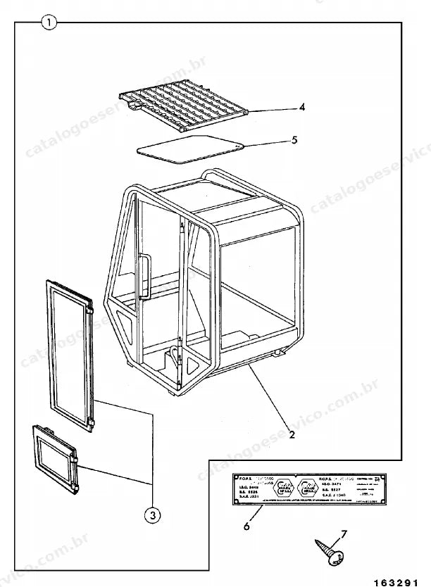 Catálogo de peças JCB 505-22 — vista explodida 4 de 4