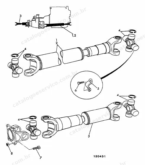 Catálogo de peças JCB 510-40 Sway — vista explodida 1 de 4