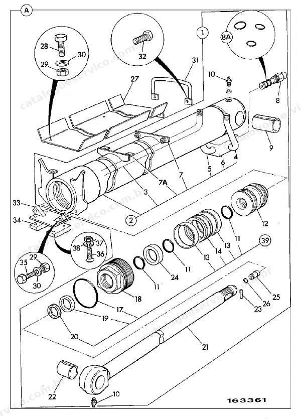 Catálogo de peças JCB 510-40 Sway — vista explodida 3 de 4
