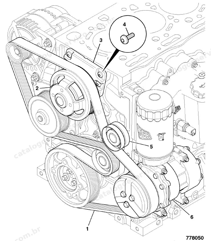 Catálogo de peças JCB TM310 — vista explodida 3 de 4