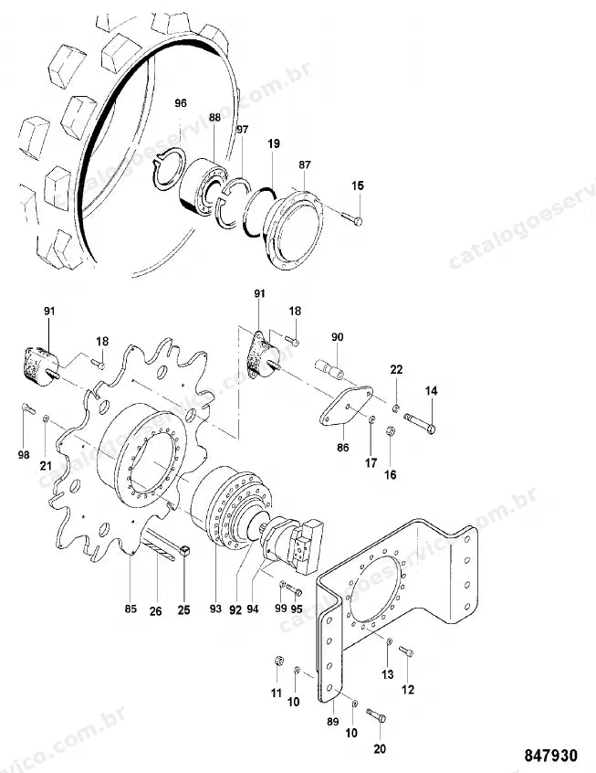 Catálogo de peças JCB VM146 — vista explodida 2 de 4